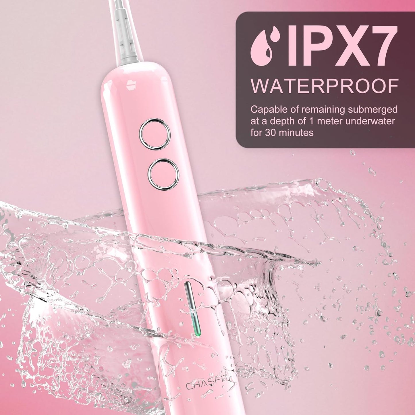 Electric Toothbrush Wave Oscillation & Vibration Sonic Tooth Brush for Adults BASS-Brushing Technique Travel Rechargeable Toothbrushes 4 Soft Bristle Replace Heads IPX7 Gifts for Men Women Pink