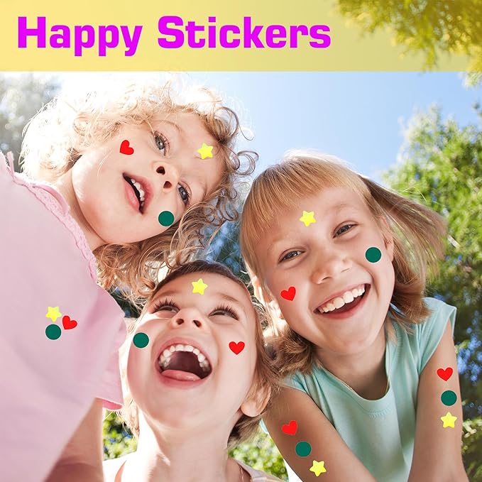 Holographic Stickers for Kids, 2160 Pcs, Star Heart Dot Shapes, Multicolor Sparkly Reward Charts, School Classroom Teacher Supplies, DIY Decorations, 0.6 Inch