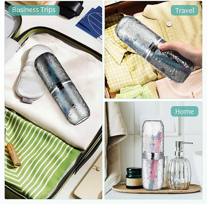 IMIKEYA 2 Pcs Toothbrush Holders Travel Toothbrush Case Toothbrush Cup with Cover Toothbrush Box for Home Travel