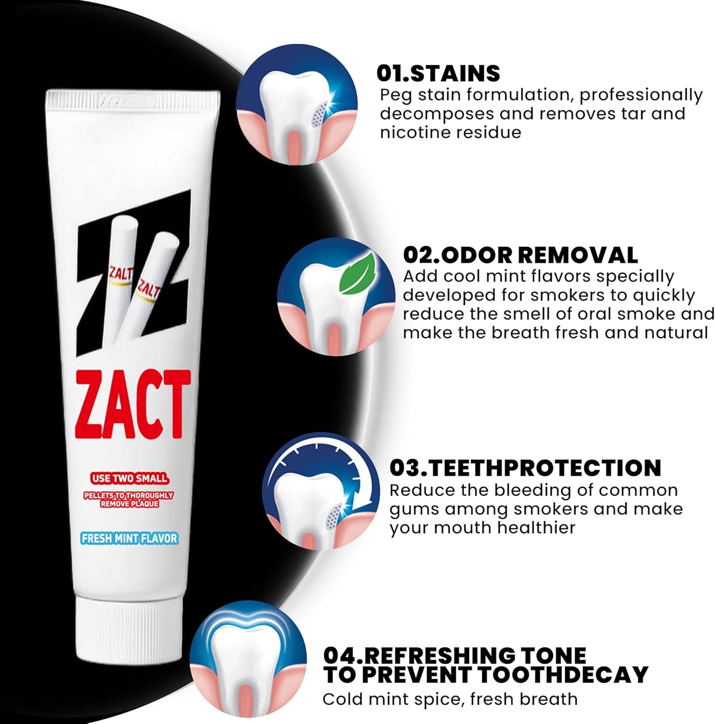 Smokers Toothpaste，Removes Tobacco and Tea Stains，removes Yellowing, and removes Bad Breath (1)