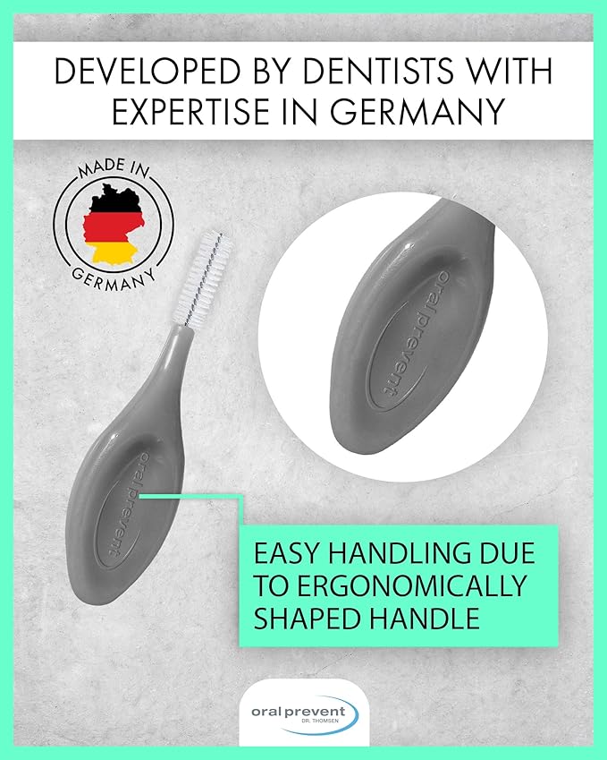 Smart Grip Interdental Brushes 1.10 mm – Black – ISO 6 – Deep Cleaning Between Teeth – Ultra-Fine Dental Picks – 24 Pack