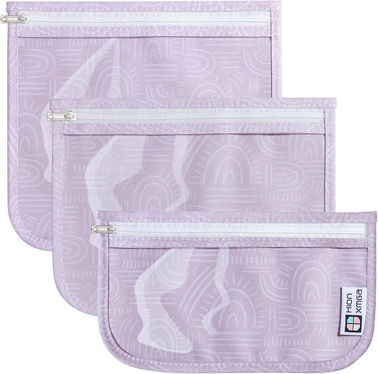 TSA Approved Toiletry Bag, Set of 3 Clear Travel Toiletry Bag Quart Size Zipper Travel Pouch, Waterproof Makeup Cosmetic Bag for Women Men Kids Toiletries Carry on, Wander