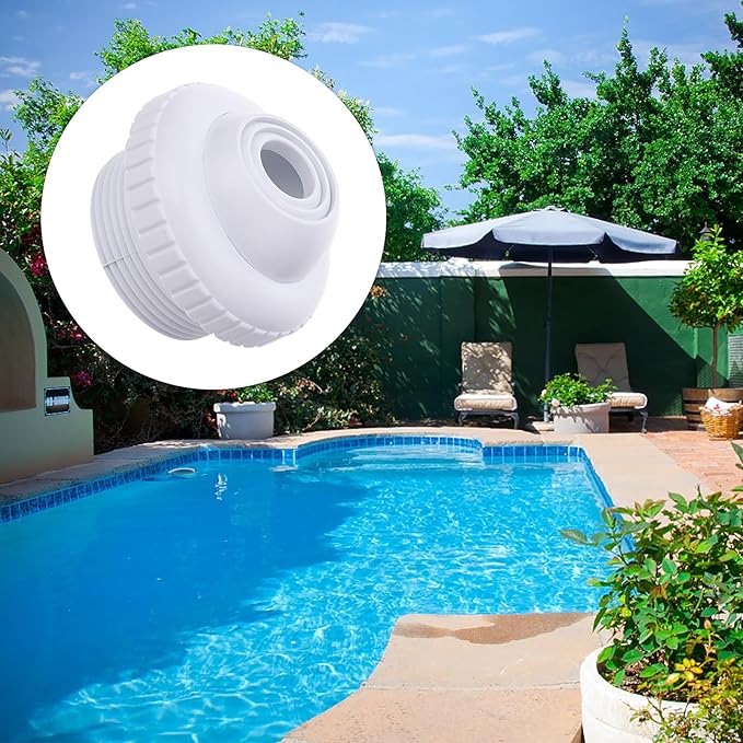 2 Pieces Pool Jet Nozzles, 1/2" Directional Flow Eyeball Inlet Jet, Swimming Pool Return Jet Replacement Parts Fittings Spa with 1-1/2 Inch MIP Thread Pool Accessories for Cleaning White 0.5"