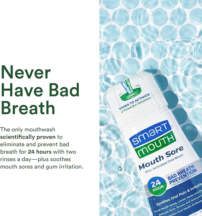 SmartMouth Mouth Sore Zinc Activated Oral Rinse 10.82oz, 2 Pack