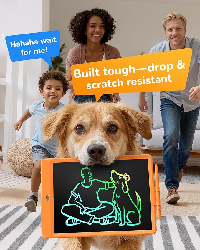 KOKODI LCD Writing Tablet, 10 Inch Colorful Doodle Board Drawing Tablet, Erasable Reusable Electronic Drawing Pads, Educational and Learning Toy for 3-6 Years Old Boy and Girls