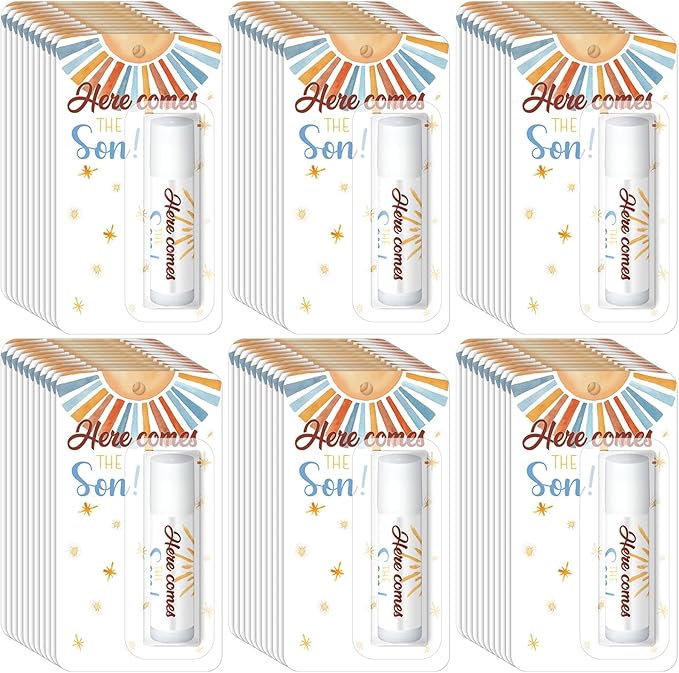 30 Pack Here Comes the Son Baby Shower Favors Games Prizes Party Gifts Bulk Sunshine Lip Balms for Winners Adults Guests Gender Reveal Favors Decorations Baby Shower Souvenirs Gift Bags Stuffers