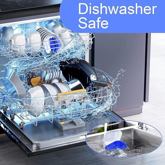 ARGOMAX Denture Case, Denture Cup for Soaking Dentures, Thorough Cleaning of Dentures, Retainer, Clear Braces (Clear Case + Dark Blue Filter and Tray).