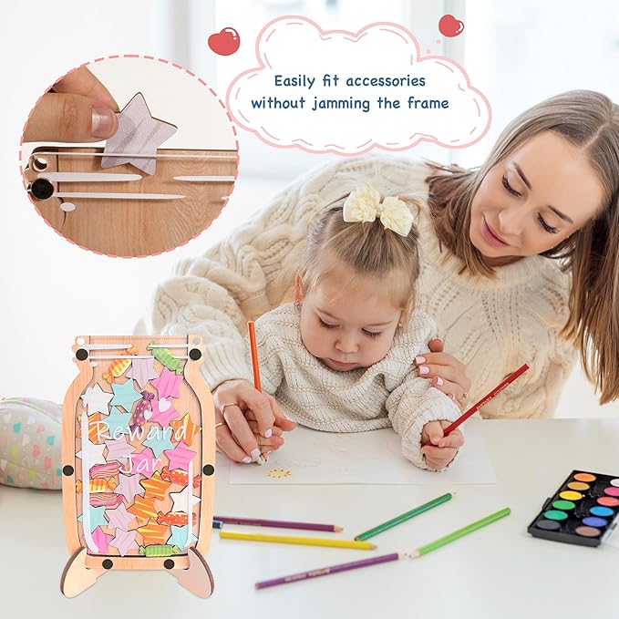 Personalized Stars Reward Jar Magnetic Reward Jar, Classroom Reward Jar for Kids, Jar Reward System Behavior Chart for Kids Incentive Chart for Classroom (Star+Candy)