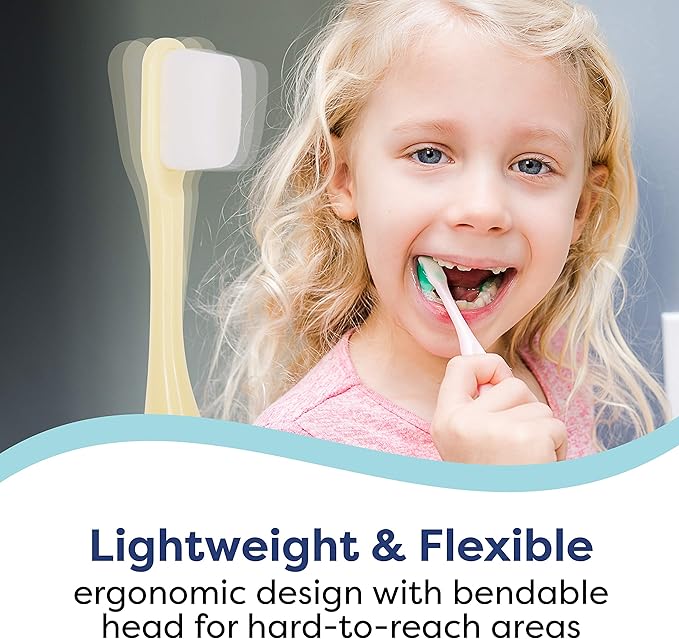 Nano Toothbrush for Sensitive Gums - Extra Soft, Perfect for Kids (4 Pack)