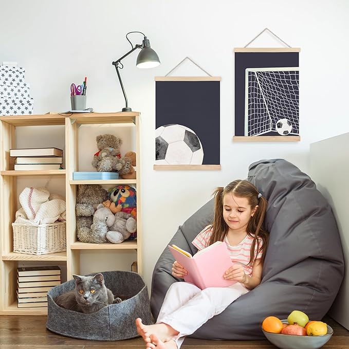 FDHSPAAM Soccer Wall Art Decor, Sports Room Decor for Boys, Boys Soccer Gifts, Sport Wall Art Posters for Nursery Home Boy Bedroom Playroom, 12x16 Inch Set of 2