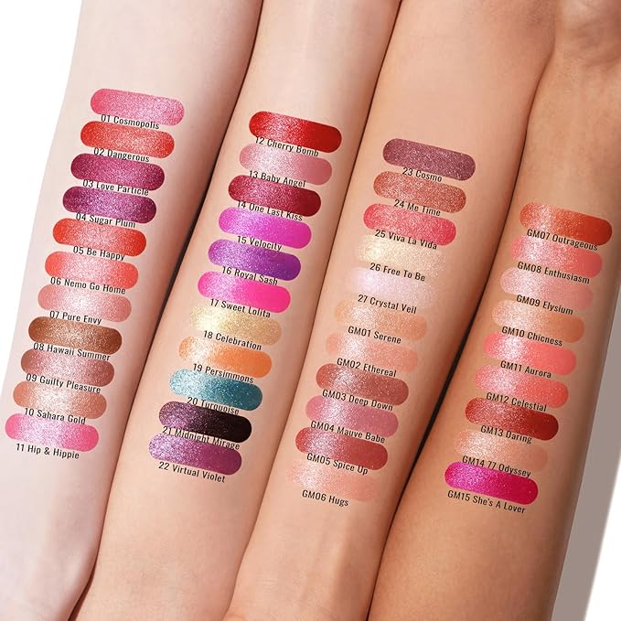 Oulac Coral Matte Lipstick with Glow Metallic Finish - Vegan Lipstick for Women, Creamy Texture, Hydrating Clean Beauty Formula, High-End Magnetic Hook Design, GM08 Enthusiasm