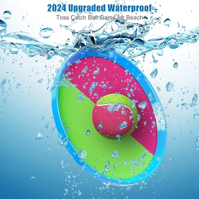 Aywewii Toss and Catch Ball Set, Boys Toys for 3 4 5 6 7 8 Year Old, Christams Sports Gifts Stocking Stuffers for Kids, Outdoor Games for Yard Backyard Camping Beach Family Party, 6 Paddles & 3 Balls