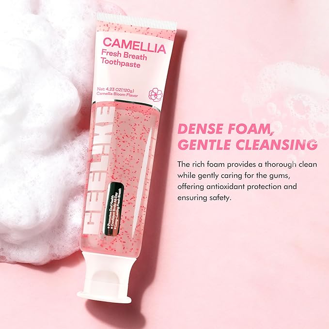 Camellia Fresh Breath Toothpaste, Natural Floral Flavor for Long - Lasting Oral Freshness, Enriched with Plant Extracts, 4.23 Oz (120g)