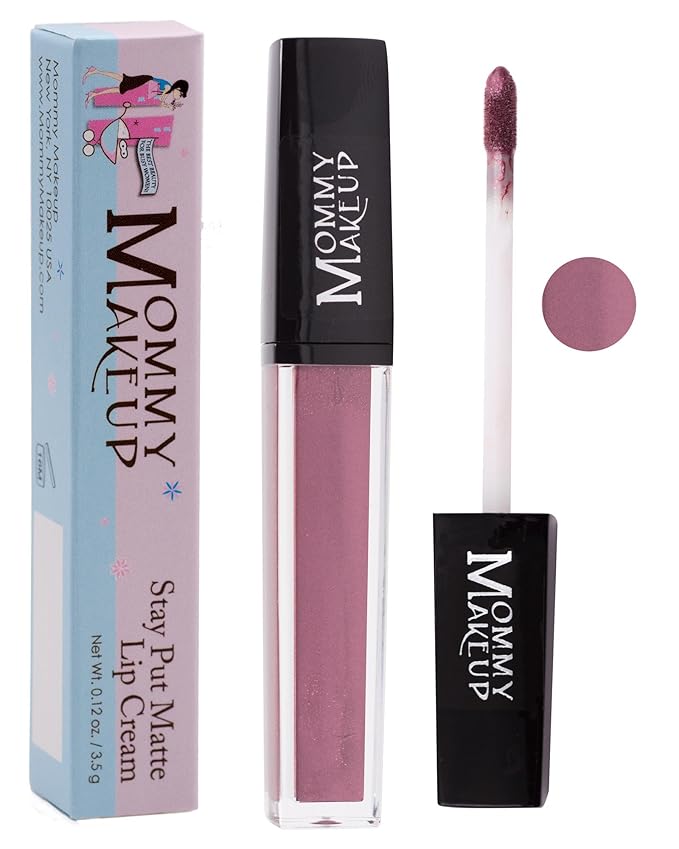 Mommy Makeup Stay Put Matte Lip Cream - Kiss-proof, Transfer-proof, Waterproof, Long Lasting Lipstick - Non-Drying Formula Infused with Vitamin E (Roxie)