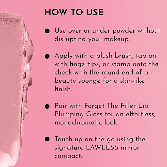 LAWLESS Women's Pinch My Cheeks Soft-Blur Cream Blush, Rosebud, Pink, 0.18 Ounce