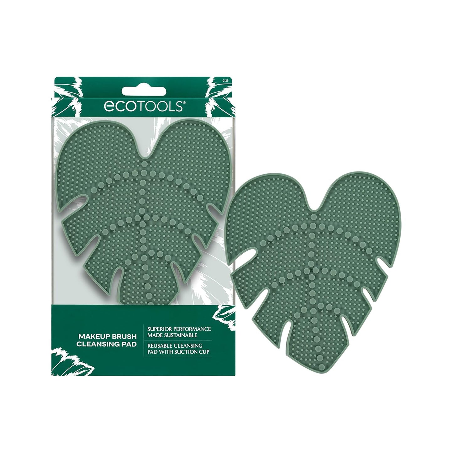 EcoTools Makeup Brush Cleansing Pad, Brush Cleaner Mat For Deep Cleaning Tools, Use With Makeup Brush Shampoo, 100% Silicone, Easy To Clean, Features Suction Cup For Easy Usage, Cruelty-Free, 1 Count