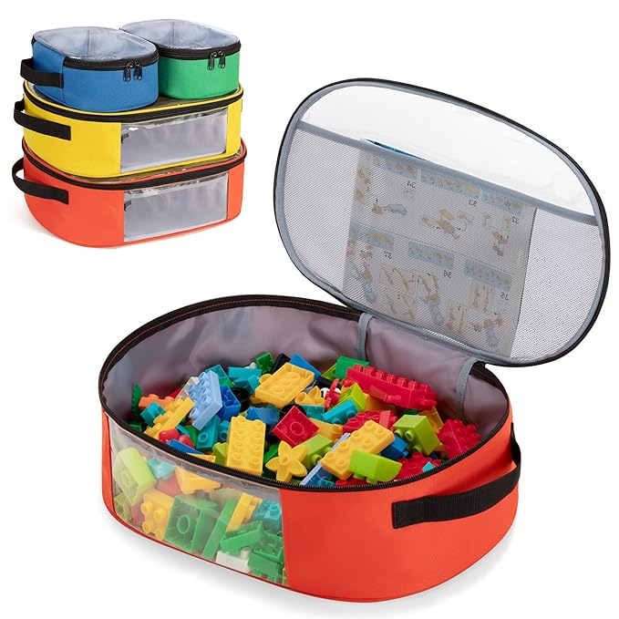 4pcs Toy Storage Organizer Container Bag for Building Bricks, Travel Bag for Building Blocks, Puzzle, Car Toy, Magnetic Toys, Dolls, Board Game Storage Organizer Case