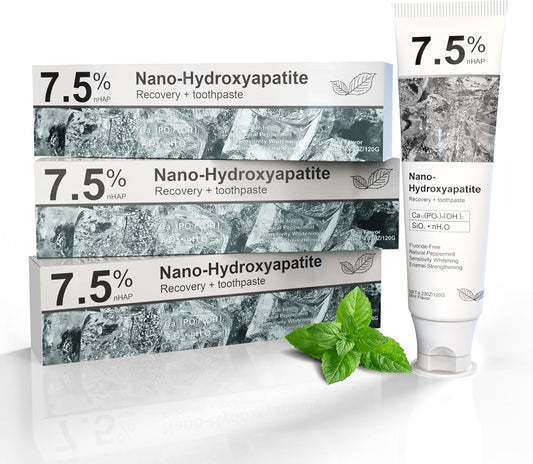 Hydroxyapatite Toothpaste for Advanced Enamel Protection, Fluoride-Free Nano Hydroxyapatite Toothpaste, Gentle and Effective Formula, Fresh Breath, Suitable for Sensitive Teeth 3 Pack