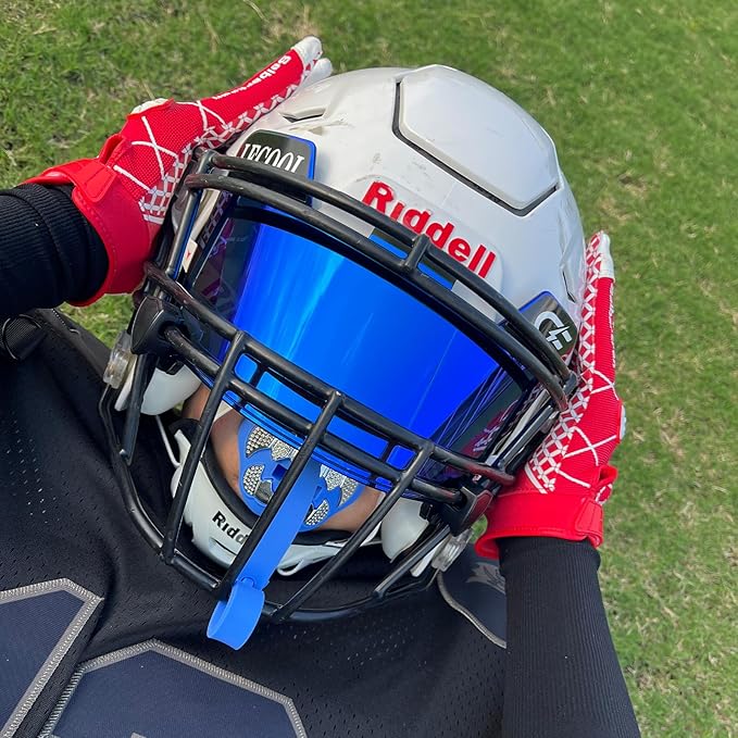 LeCool Football Mouth Guard with Connected Strap- 3D Beast Chrome Adult and Youth Mouth Guard-Mouth Piece for Sports for Maximum Air Flow and Teeth Protection