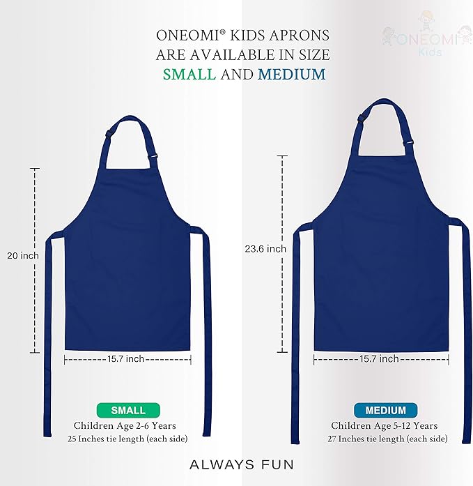 Kids Apron, Medium, 100% Cotton With An Adjustable Strap to fit All Ages