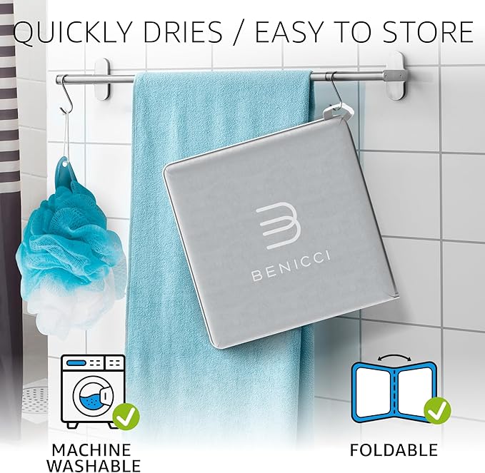 Benicci Comfortable Bath Kneeler and Elbow Kneeling Rest Pad for Baby Bathing Parents - Painless Foam Mat with Toy Organizer Pockets - Quick Drying, Foldable, Non-Slip for Baby and Toddler Bathing