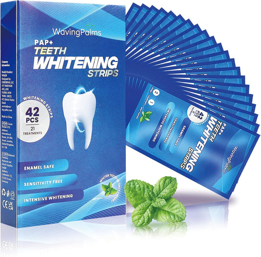 Professional Whitening Strips for Sensitive Teeth:Hydrogen Peroxide-Free Treatments - Effective & Gentle Dental Whitener (42 Count (Pack of 1), Mint)