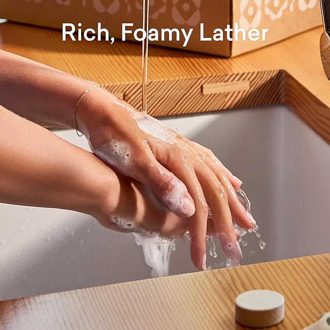 BLUELAND Foaming Hand Soap Refill Tablets, 10-Pack, Perrine Lemon Scent, Eco Friendly Cleaning Products, 10 x 9 Fl oz