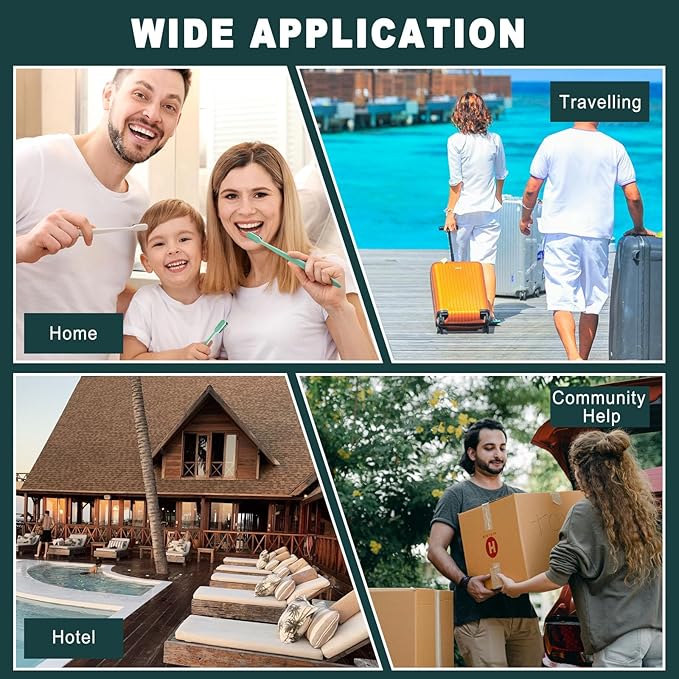 Disposable Toothbrushes with Toothpaste,60 Pack Individually Wrapped Disposable Travel Toothbrushes Kit in Bulk for Homeless,Nursing Home,Hotel,Charity (Apricot+Green)