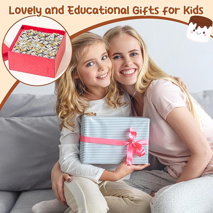 CJiangpo 60Pcs Marshmallow Mini Erasers for Kids Bulk Cute Cartoon Pencil Rubber Eraser Campfire Camping Themed Party Favors Filler Kids School Classroom Prizes Gifts