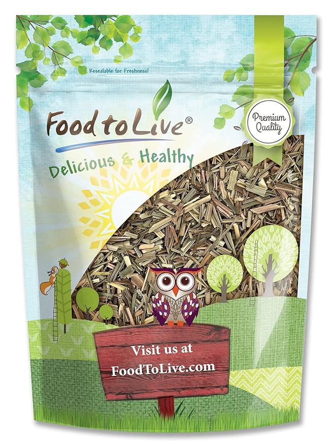 Food to Live Dried Lemongrass Leaves, 4 Ounces – Cut Lemon Grass Herb, Vegan, Bulk. Lemony Flavor and Aroma. Rich in Vitamin C. Essential Ingredient for Thai, Indian, Indonesian Dishes. Perfect for Herbal Tea