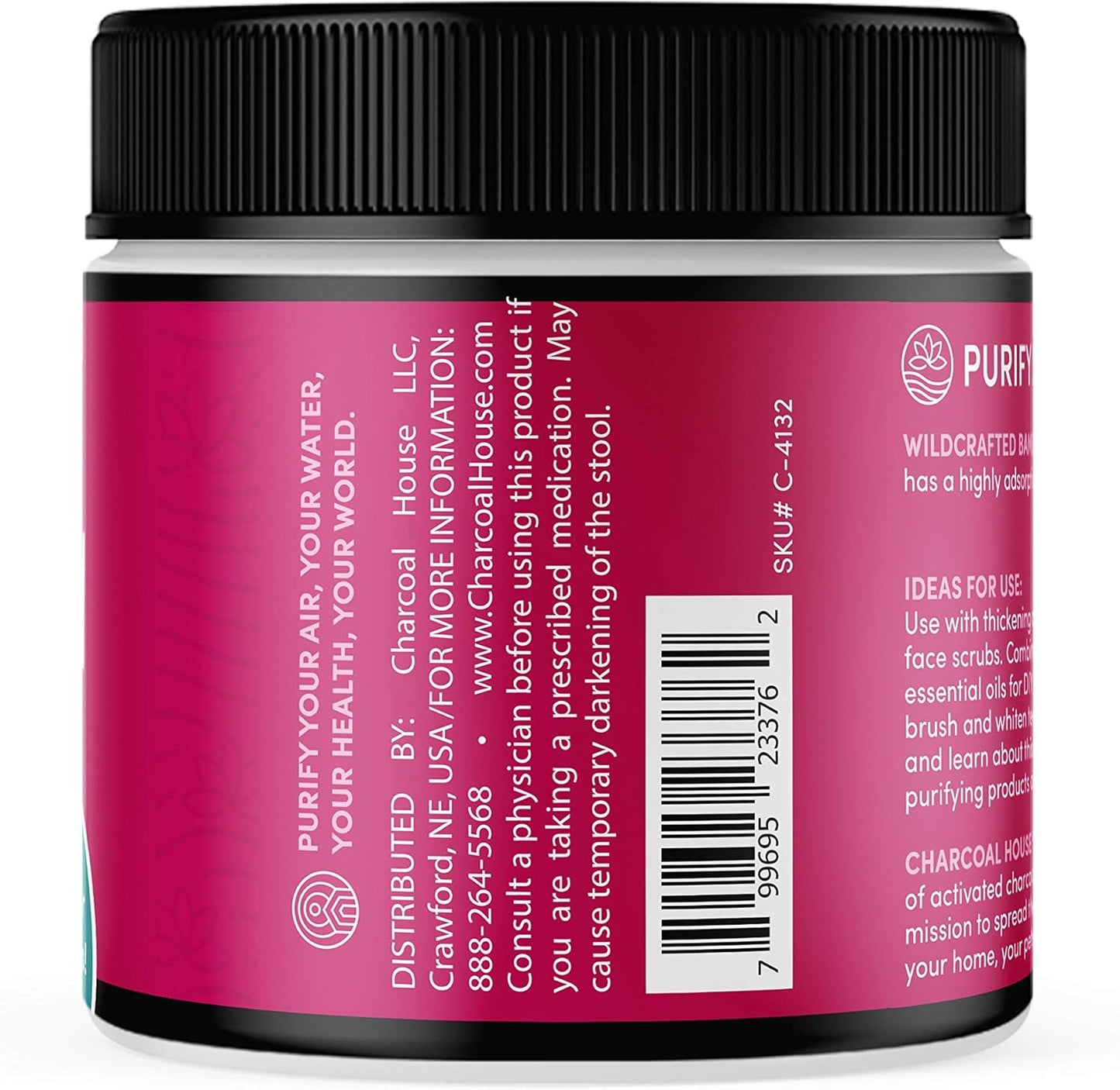 Charcoal House Activated Bamboo Charcoal Powder Food Grade - Beauty & Cosmetics - Use in Skin Care, Body Scrub, Facial Cleanser, Face Wash and More - Great for Teeth & Soap Making - 6 oz