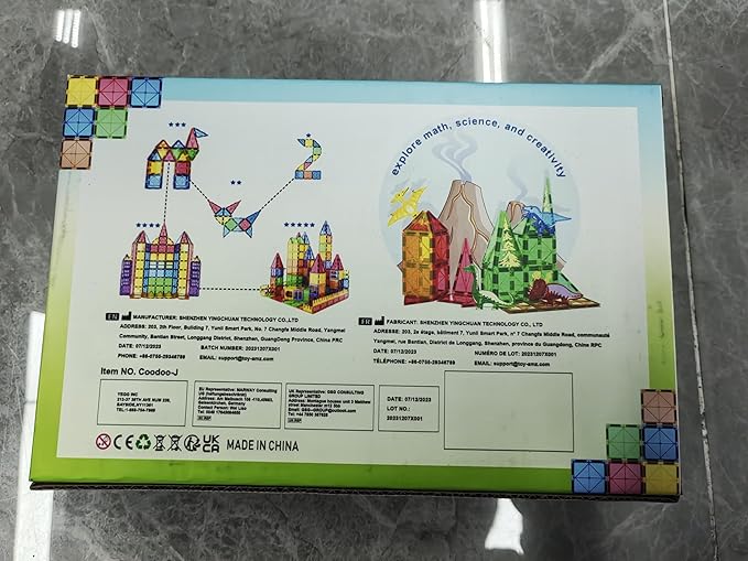 Coodoo Dinosaur Toys Magnetic Tiles - Magnet Building Blocks for Toddler Kids Toys STEM Sensory Outdoor Toy for 3+ Year Old Boys and Girls, Dinosaur World Creative Games Kids
