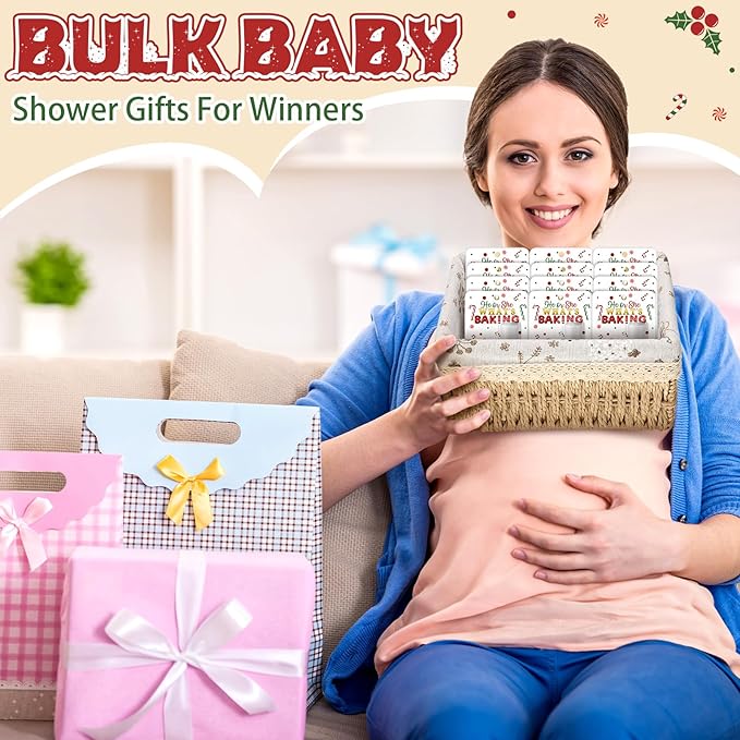 30 Pack Christmas Gingerbread Baking Baby Shower Games Prizes Gifts Bulk Lip Balms Favors for Winners Adults Guests Gender Reveal Favors Decorations Baby Shower Souvenirs Gift Bags Stuffers