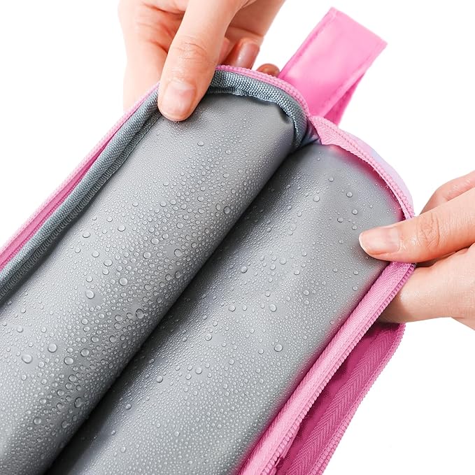 Kids Toiletry Bag for Girls, Travel Toiletry Bag for Little Young Girls Cosmetic Bag Makeup Bag Waterproof Hanging Wash Bag Toddler Toiletries, Butterfly Pink