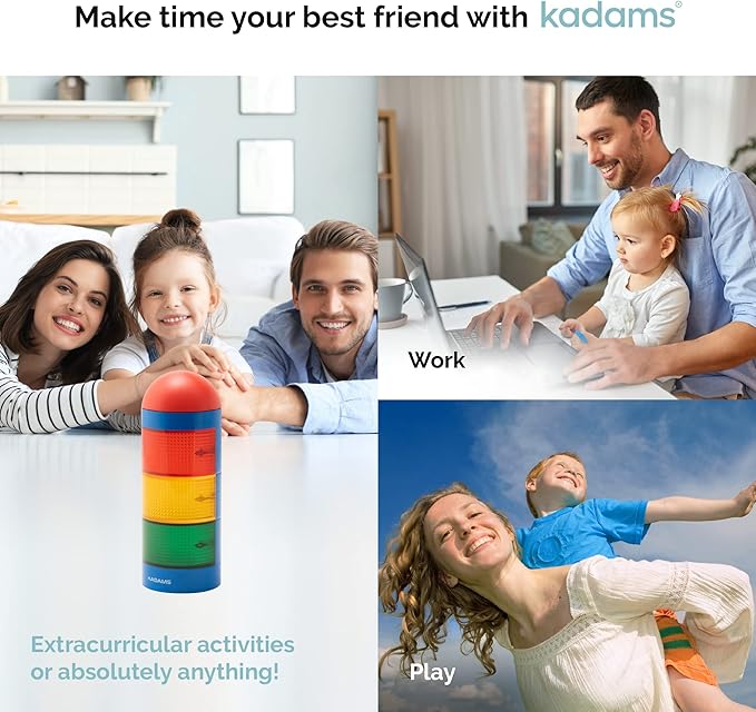 KADAMS Visual Timer for Kids with Audio Pre-Alarm - Traffic Light Alarm for Kids Toddler Teachers Classroom Home Time Management Tool 24hr Countdown Pause Memory Function