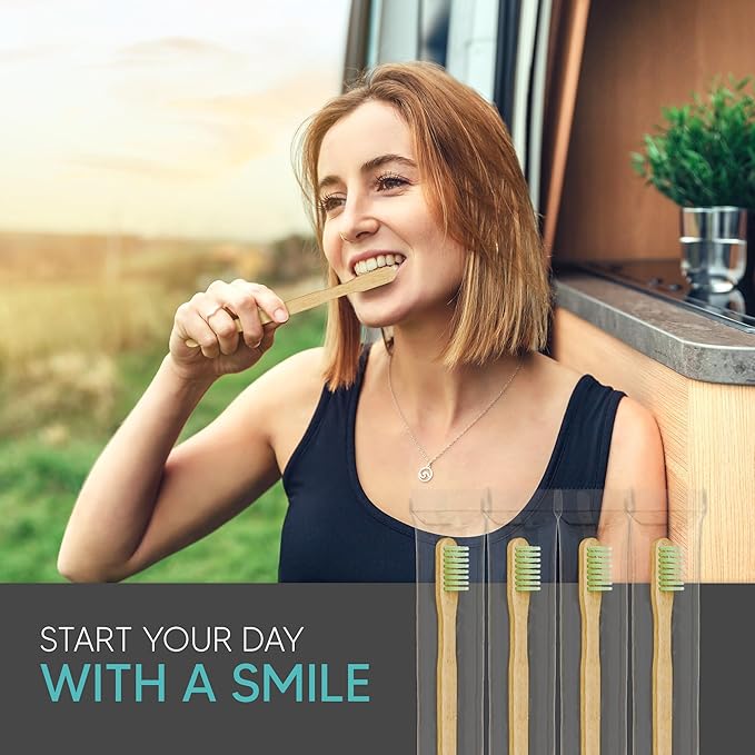 12 Pack Disposable Bamboo Toothbrushes with Toothpaste Built in - Prepasted Toothbrushes Individually Wrapped - Single Use Waterless Tooth Brush with Soft Bristles for Hotel, Camping, Travel