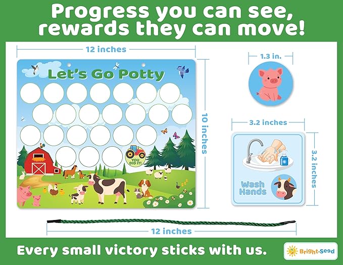 Reusable Magnetic Animals Potty Chart, Potty Training for Boys, Potty Training Chart for Toddler Girls, Potty Training Rewards Boys, Sticker Chart Kids, Potty Training Sticker Chart for Toddlers