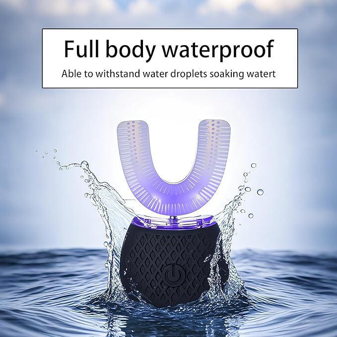 Automatic Toothbrush for Adults - Ultrasonic Electric Toothbrush 30s Timer, Soft Bristles, Wireless Charging Washable Portable for Travel & Home Use Dual-use (Black, Adult)