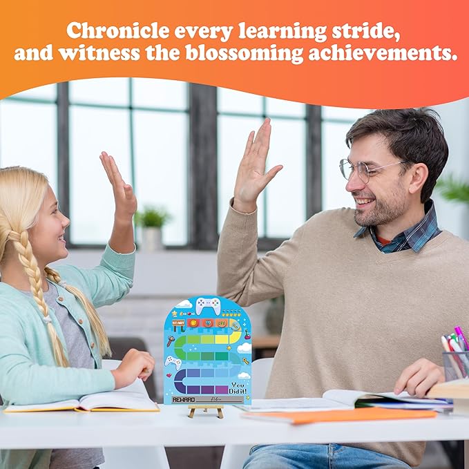 Gaming Theme Wooden Reward Chart, Behavior Reward Charts, Incentive Responsibility Chart for Boys Kids Toddlers Chore Homework Good Habits Assignments Attendance, 02