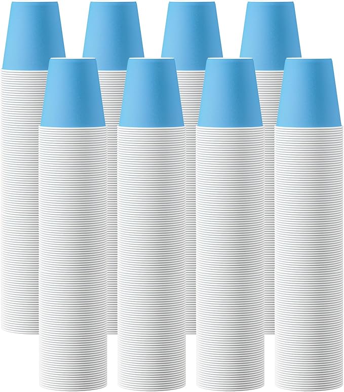 Turbo Bee 600 Pack 5oz Disposable Paper Cups Bulk - Cold Beverage Water Cups for Parties, Offices, Events, Snacks and Mouthwash Use
