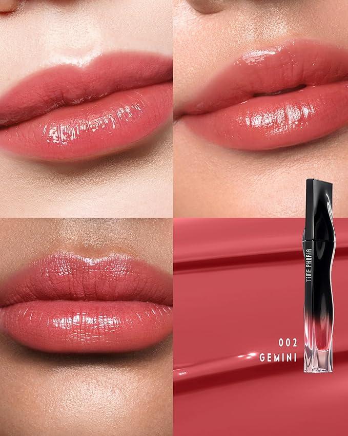 STELLAR DUST LIP STAIN-Waterproof and Transferproof Lip Tint For Women, Glossy Finish Lip Gloss, Lightweight High Coverage, Long Lasting, Stocking Stuffers For Teen Girls (002 Gemini)