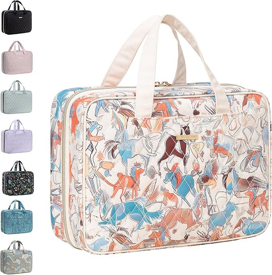 Everfun Hanging Travel Toiletry Bag for Women Traveling With Leakproof Compartment Makeup Cosmetic Organizer Dopp Kit Travel Accessories Essentials Must Have