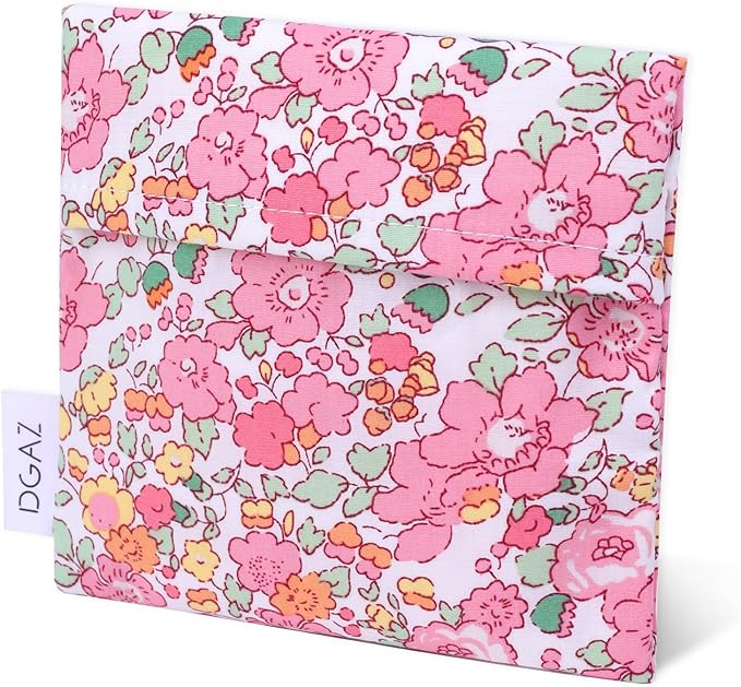 DGAZ Sanitary Napkin Storage Bag, Period Bag for Teen Aged Girls, Portable Period Bag for Panty Liners/Menstrual Cup/Small Tampons，Mini Makeup Bag for Purse(Betsy(Pink))