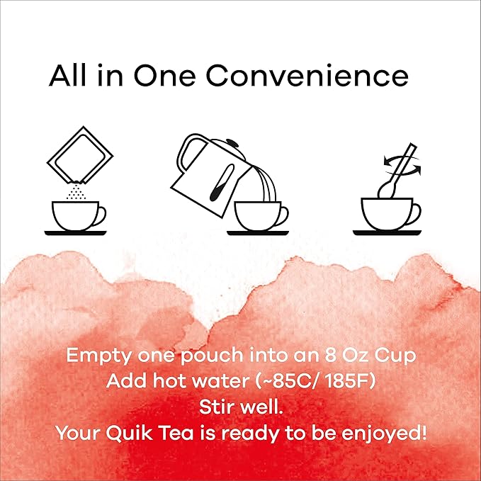 QuikTea Masala Chai Tea Latte – 20 Count, Bold Masala Flavor, Naturally Caffeine-Light, No Preservatives – Just Add Hot Water