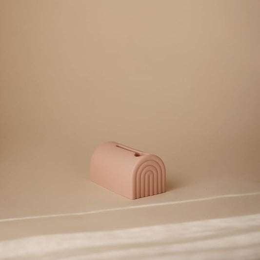 mushie Bath Spout Cover | Soft Silicone Bathtub Faucet Safety Guard for Kids | Universal Fit (Blush)