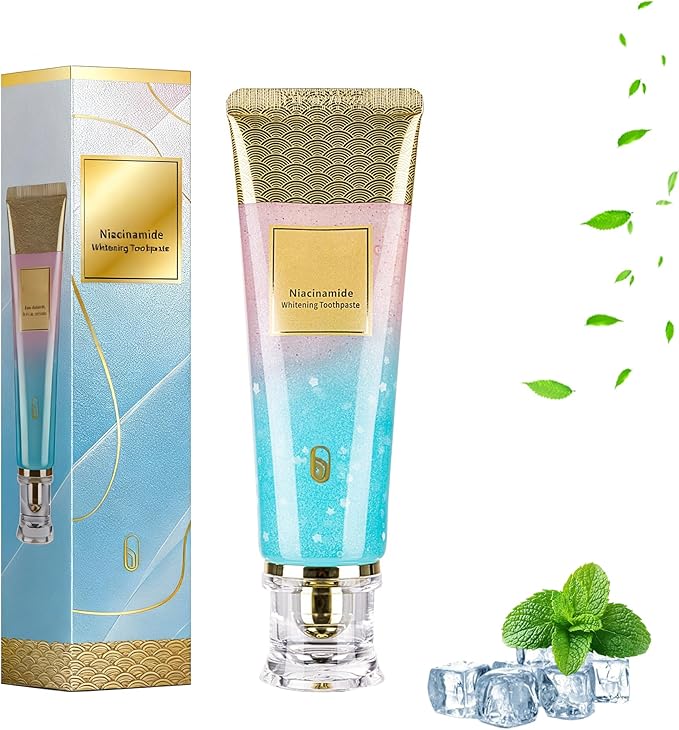 Niacinamide Whitening Toothpaste, Triple Action Whitening with Natural Gentle Care Deep Stains Radiant Smile Natural & Gentle Formula Fresh Breath (1)