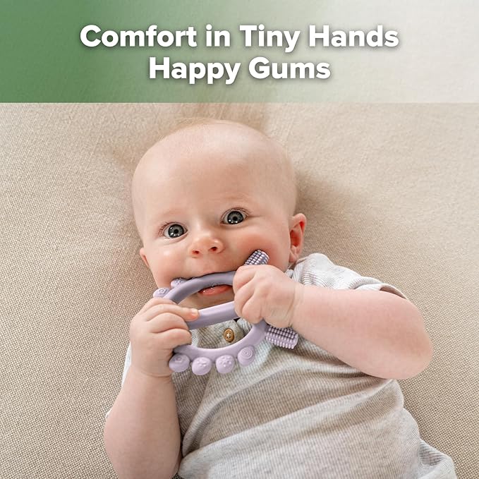 Haakaa Silicone Crab Baby Teether,Baby Toys,360°Baby Toothbrush Head for Infant Self-Brushing Training,Food-Grade Silicone,Lavender