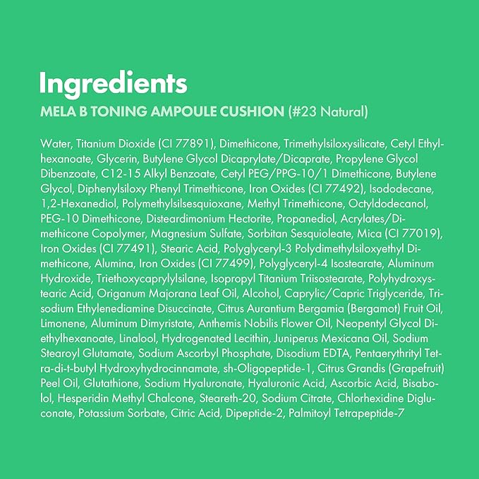 Easydew Mela B Toning Ampoule Cushion - 2-in-1 Korean Skin Care & Face Beauty Makeup - Age-Defying Full Coverage Cushion Foundation with Niacinamide & Hyaluron-Vital C 0.45 oz (#23 Natural)