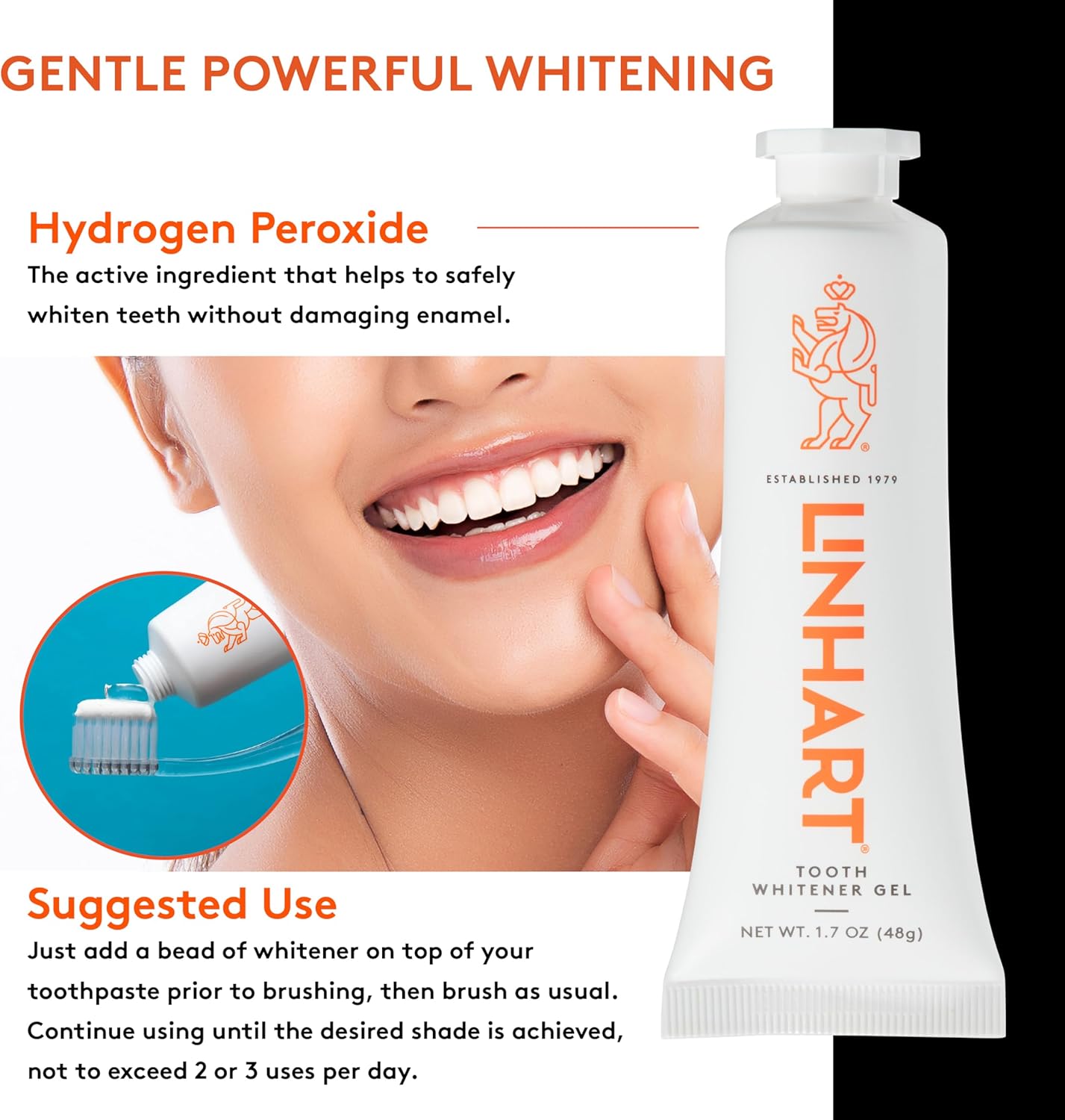 LINHART Smile Collection –Teeth Whitening Gift Set Include Toothpaste, Whitener Gel, Toothbrush, Lip Balm- Home and Travel Set White Teeth for Women and Man