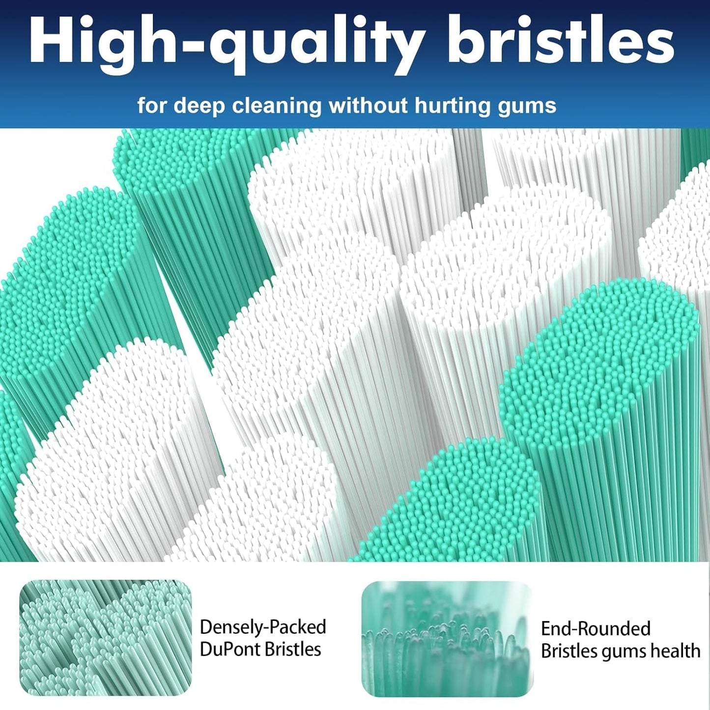 Replacement Toothbrush Heads Compatible with Philips Sonicare Protectiveclean C1 C2 4100 5100 6100 9024 6250, White, 10 Sonic Electric Brush Head (Green White, Medium)